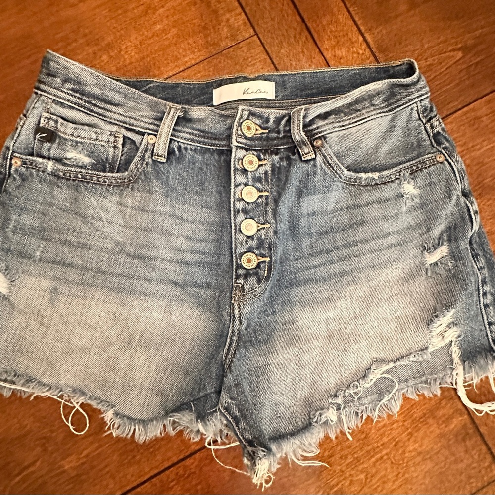 KanCan Blue Distressed Jean Shorts High-Waisted